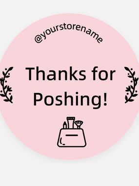 200 Custom Pink "Thanks for Poshing!" Stickers